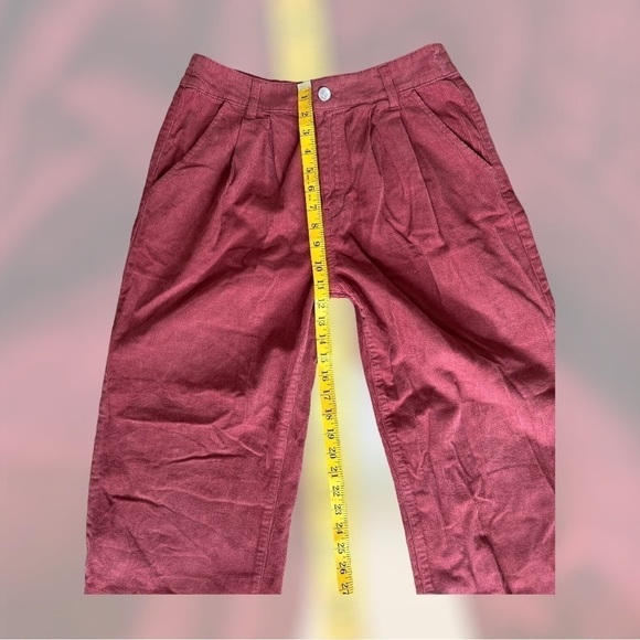 Forever 21 Womens dark peach pleated corduroy pants size L - Picture 6 of 7